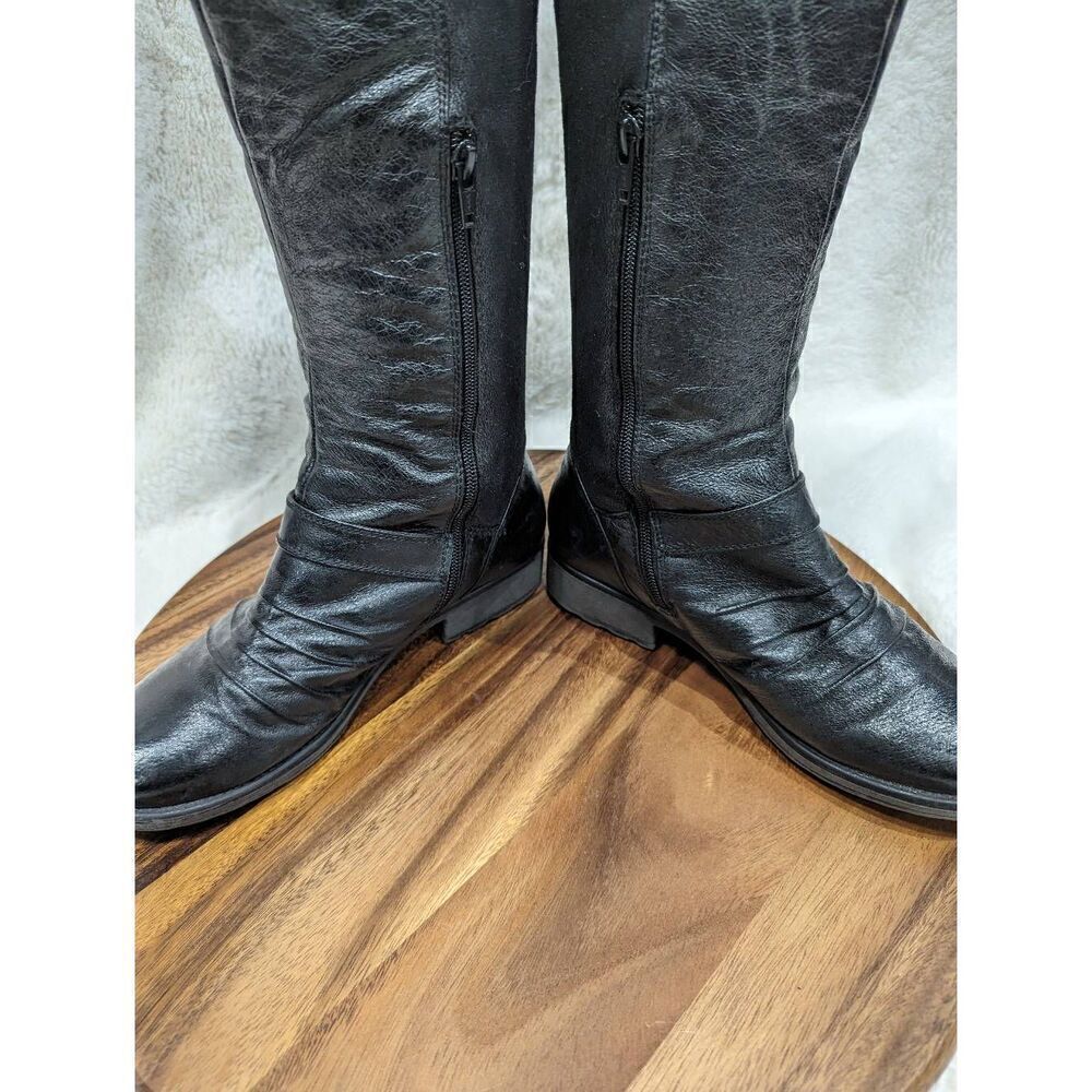 Baretraps Boots Womens 8.5 M Saydo Knee High Tall Riding Black Leather Zipper View 6